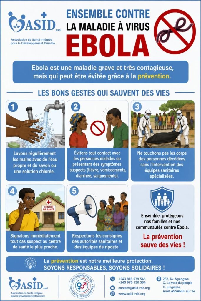 ASID Asbl engagée dans la lutte contre Ebola en République démocratique du Congo