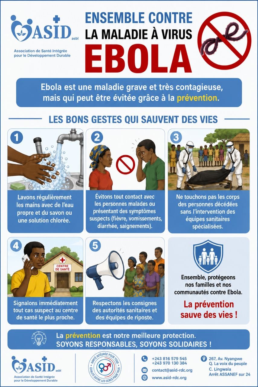 ASID Asbl engagée dans la lutte contre Ebola en République démocratique du Congo